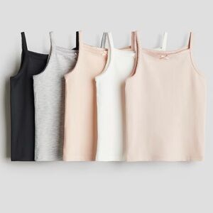 NEW H&M jersey tank tops 5-pack